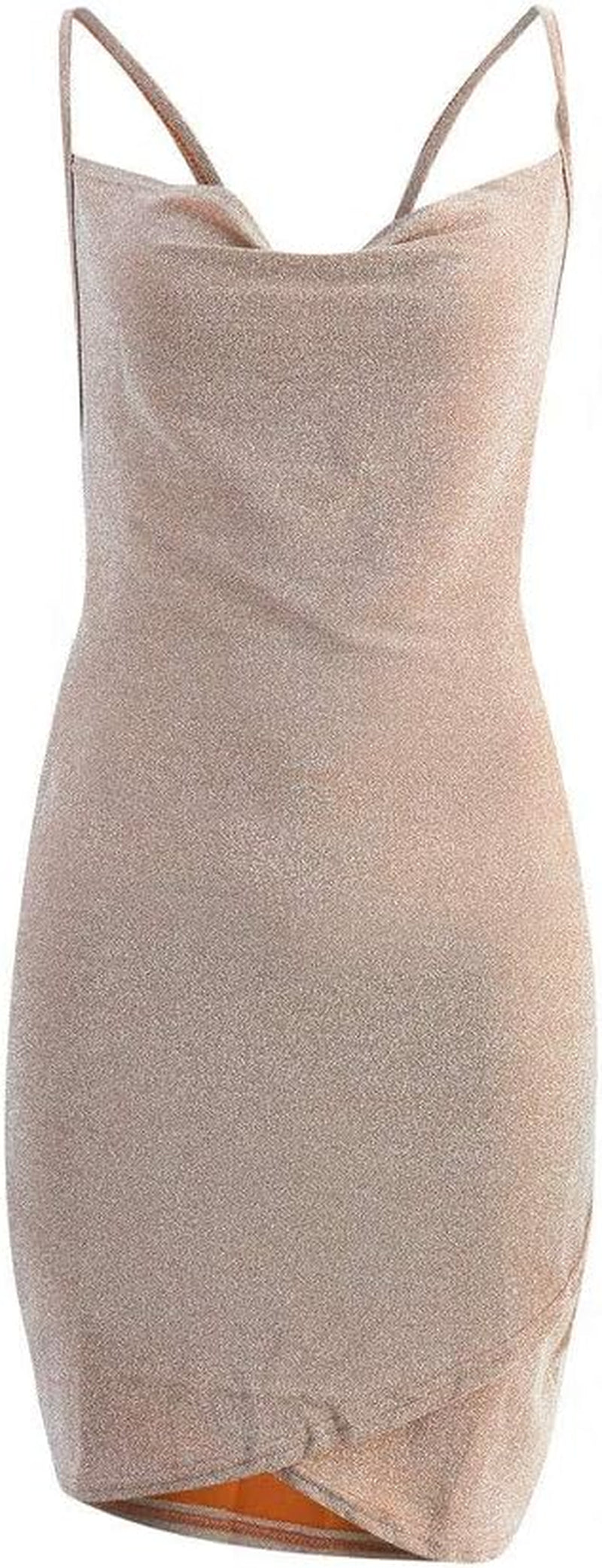 Women'S Sexy Glitter Spaghetti Strap Mini Party Dress